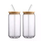 Glass Cups with Bamboo Lids